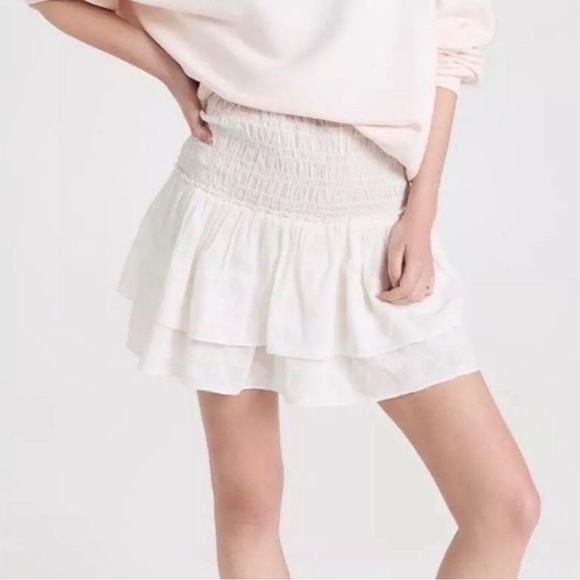 Madewell Dresses & Skirts - Madewell White Tiered Smocked Mini Skirt